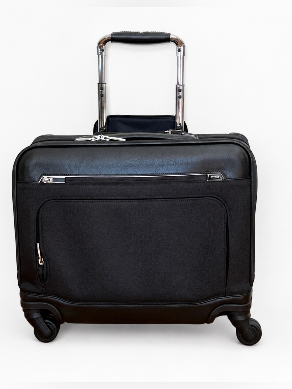 TUMI Arrivé McAllen Mobile Office Carry-On Compact Spinner Briefcase Black EUC